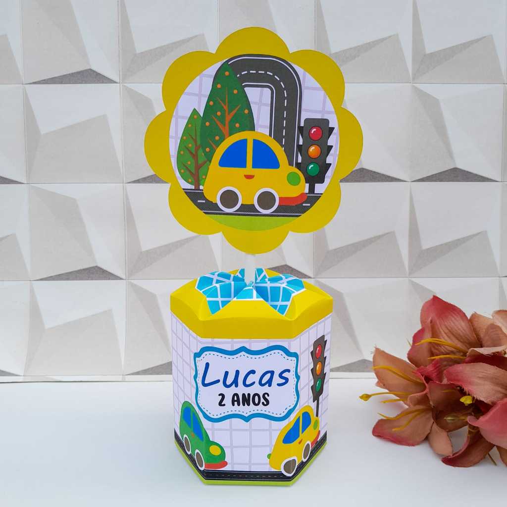 Centro de Mesa Pegue e Monte Carrinhos/Lembrancinha de Festa/Personalizado Pegue e Monte Carrinhos