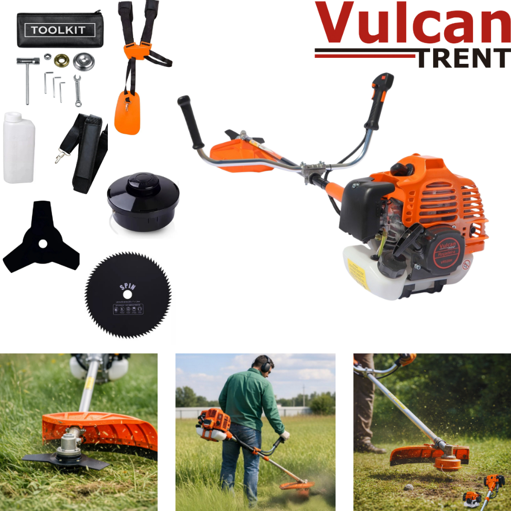 Roçadeira a Gasolina 52cc Profissional 2Tempos Vulcan Jardim e Agricultura VR520HB