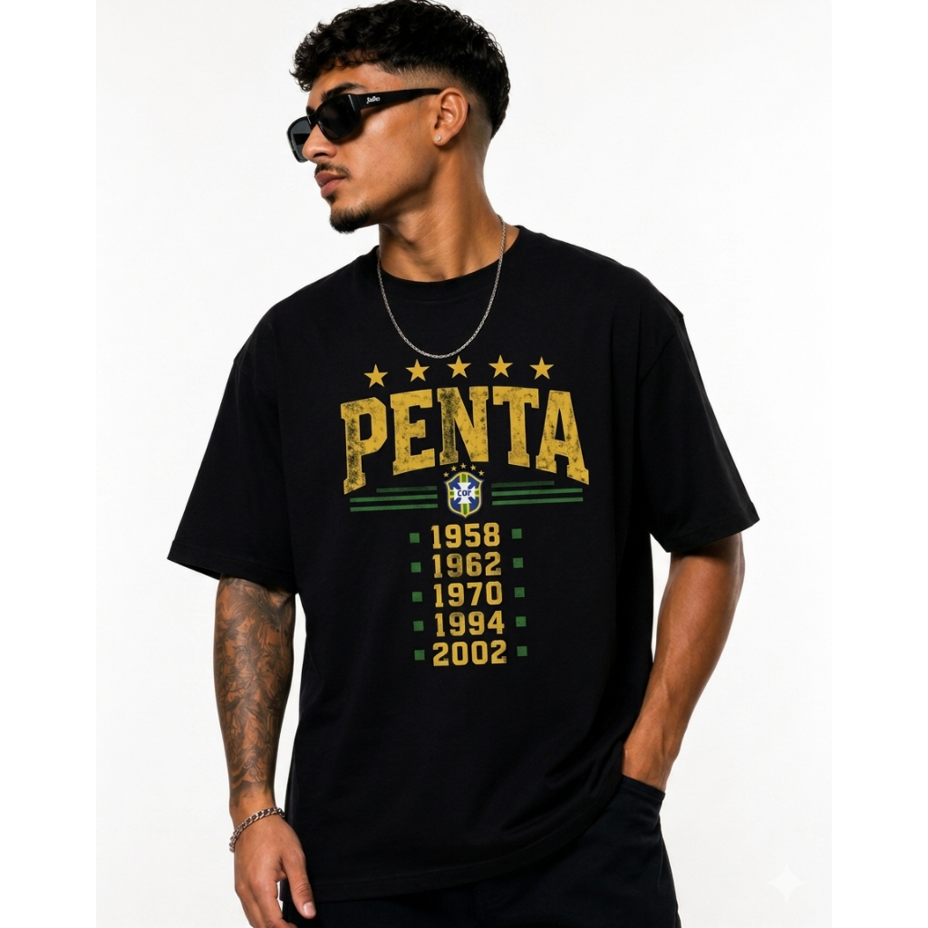 Camisa Brasil Torcedor Seleção brasileira Blusa do Brasil Casual 5 Estrelas Penta