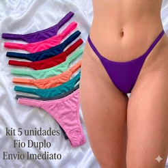 Calcinha Tanga Fio Duplo Marquinha Biquíni Super Confortável Várias Cores