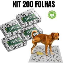 Kit Jornal Pet Higiênico 50/100/150/200 Folhas Grande 64x58cm Biodegradável Atóxico Não Vaza - cachorro - gato