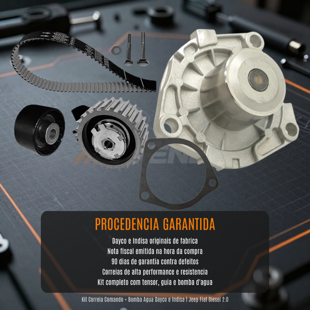 Kit Correia Comando + Bomba Agua Fiat Toro 2.0 2016 A 2022