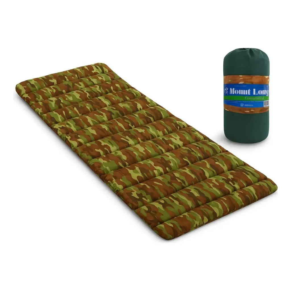 Colchonete Camping Camuflado Colchao dobravel Saco De Dormir Pesca Acampamento Retiro Trilha C/ Saco De Transporte