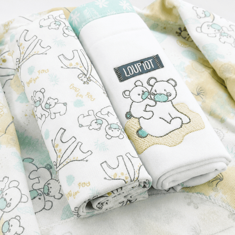 Kit 3 Cueiros Flanelados Bebê 80x80cm 100% Algodão Macio Swaddle Enxoval Recém-Nascido