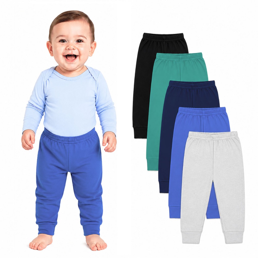 Kit 5 Calças Mijão Bebê Infantil 100% Algodão