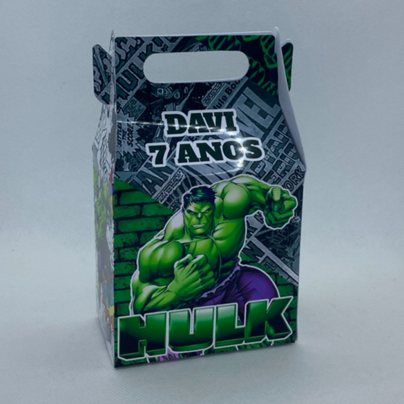 Caixinha Hulk Maletinha Personalizada com Nome Idade Lembrancinha Festa Infantil Aniversário