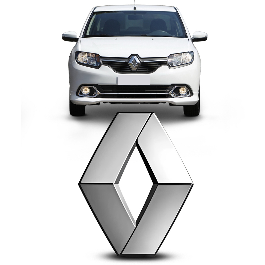 Emblema Dianteiro Sandero 2008 A 2014 Logan 2012 a 2014 Logo Cromado Grade Radiador