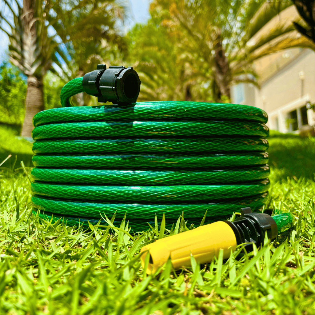Kit Mangueira de Jardim Trançada Verde com Suporte, 7m á 50m, Reforçada, Tripla Camada, 7/16" — imagem 2 de 2