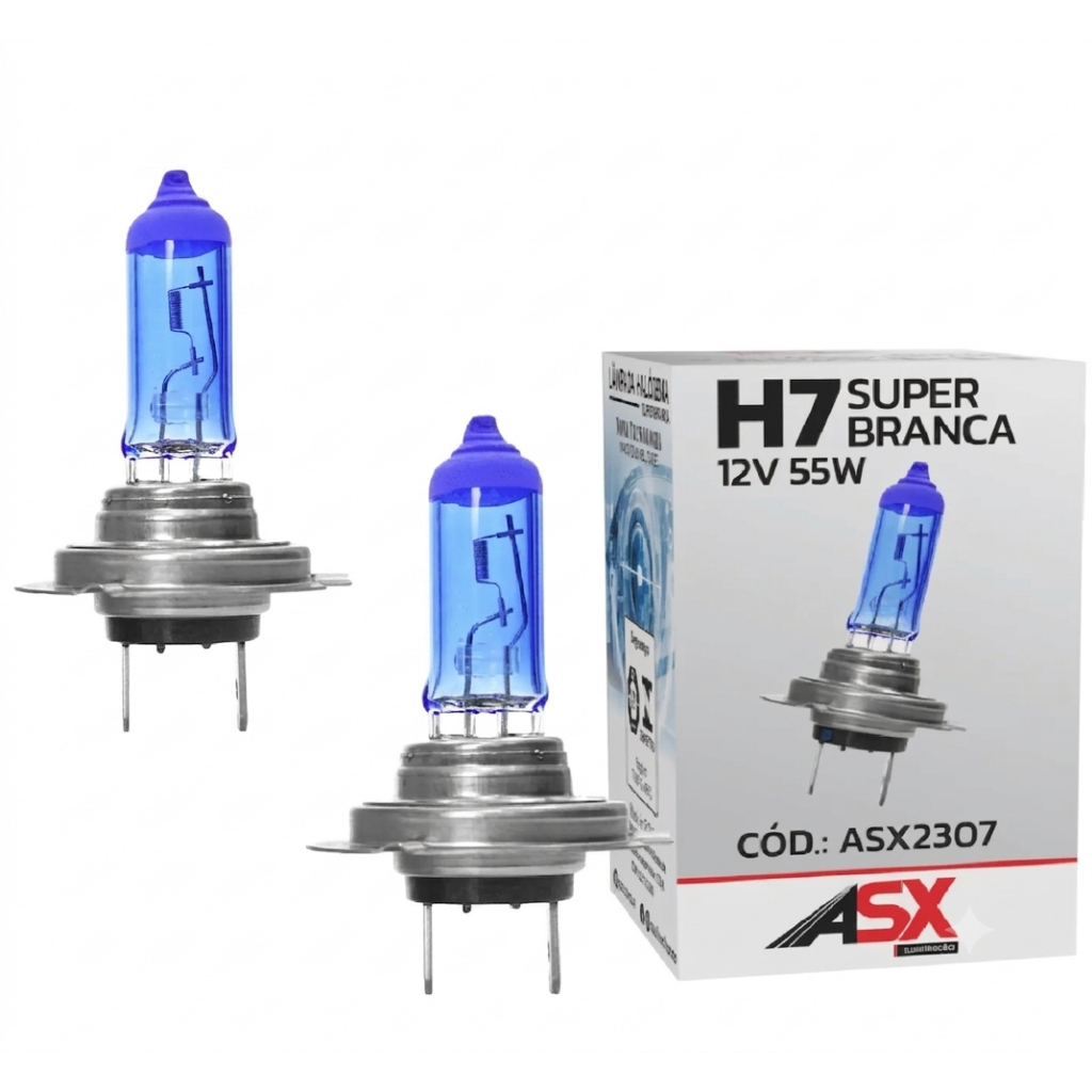 Lâmpada Automotiva Super Branca Halogêneo H7 55w 12v 6000K