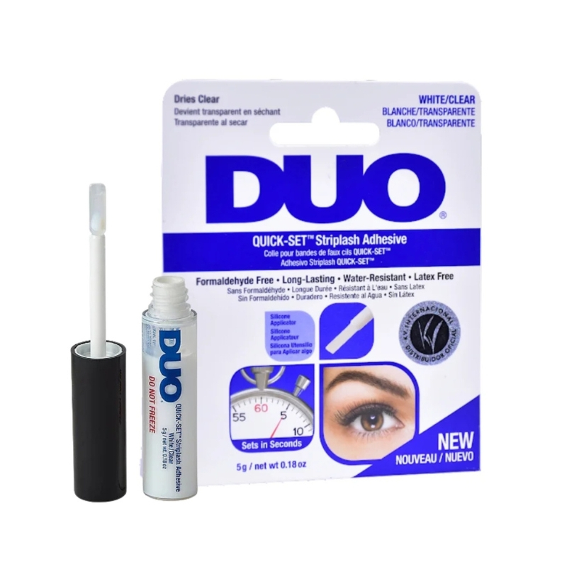 Cola Duo Branca para Cílios Postiços de Secagem Rápida com Pincel Aplicador 5g Klass Vough