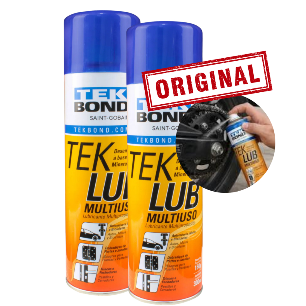 2x Tek Lub Spray Desengripante 300ml Para Dobradiças Fechaduras e Ferramentas E Manutenção Automotiva