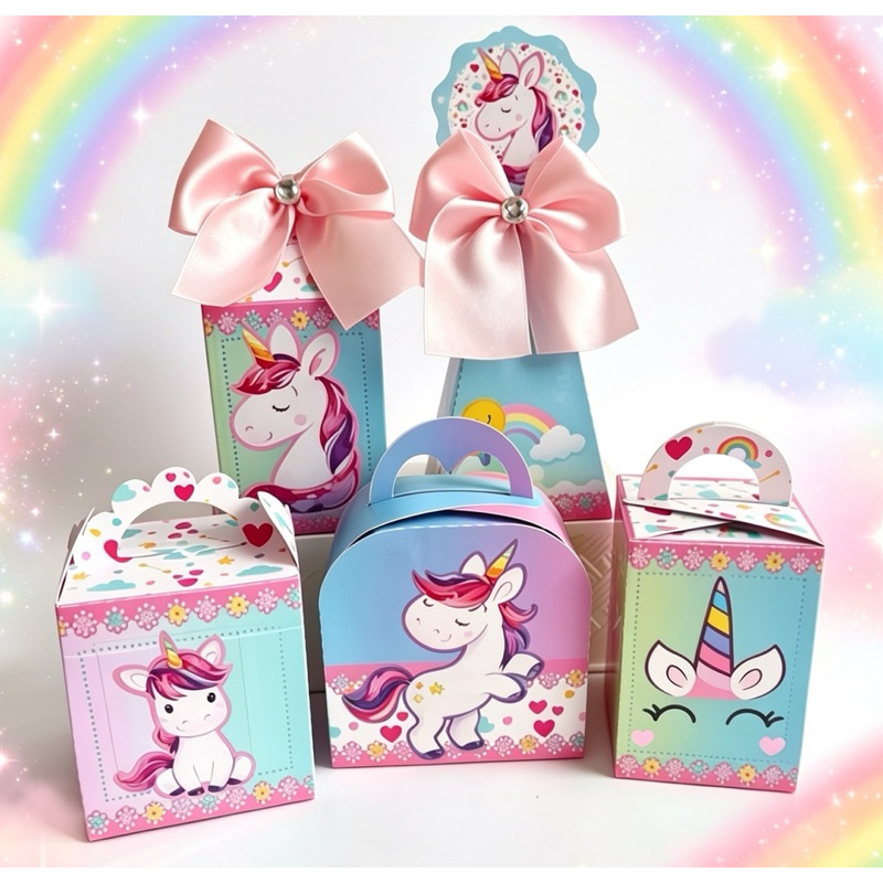 Kit Caixinhas Personalizadas Unicórnio Lembrancinhas Festa Infantil aniversário/PEGUE E MONTE