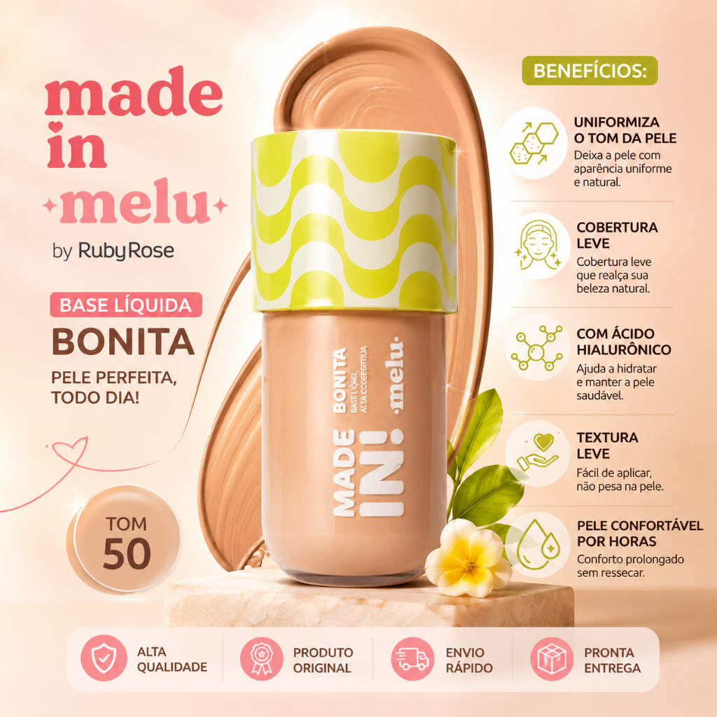 Sérum Glow Bronzer Ruby Rose Melu Sol do Brasil Iluminador Facial Bronzeador Efeito Glow Primer