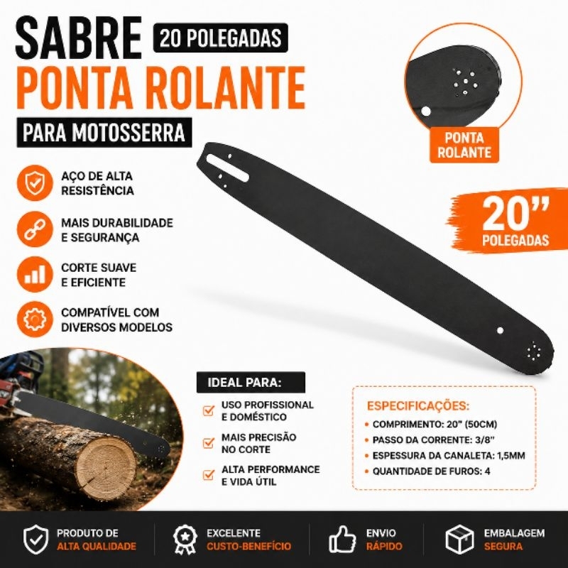 Sabre para Motosserra 20 Polegadas Universal