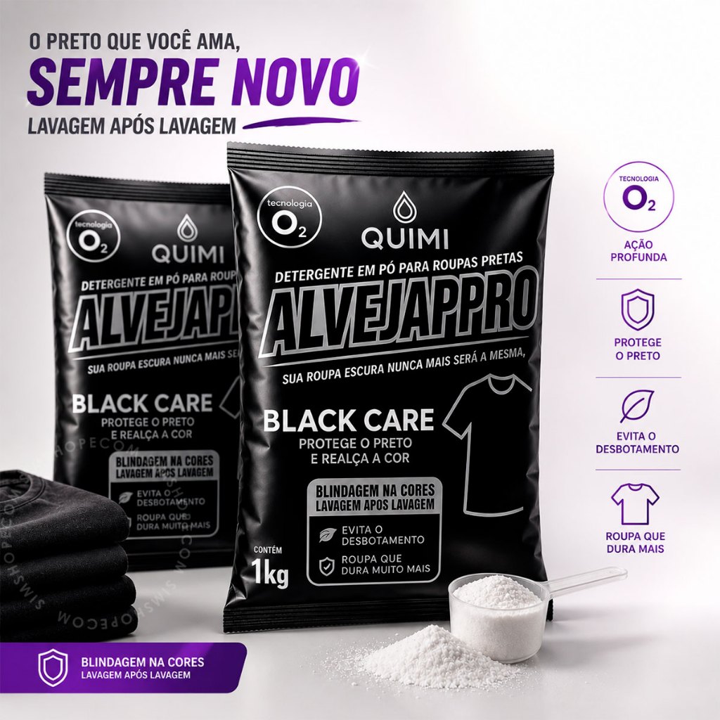 Percarbonato de Sódio Roupa Preta Black Protege Realça Evita Desbotamento Removedor de Mancha 1kg