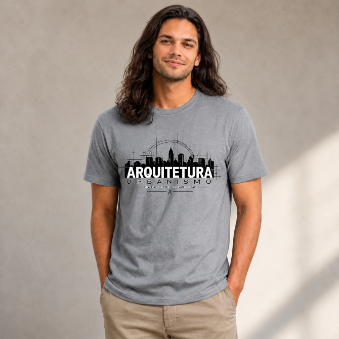 Camiseta Azul Marinho Cinza Branco Preta Arquitetura Dia Da Arquitetura Universidade Algodão Unissex Ideal