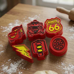 Kit 6 Ejetores para Brigadeiros Relâmpago McQueen Carros Confeitaria
