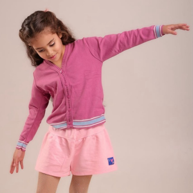 Casaco Infantil Liso Feminino Tricô Botões Funcionais Manga Longa Cardigan Suéter Inverno Frio