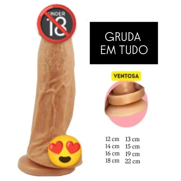 Pênis Consolo Pinto Grande e Grosso Dildo Realísta com Ventosa em Silicone Macio Sex Shop