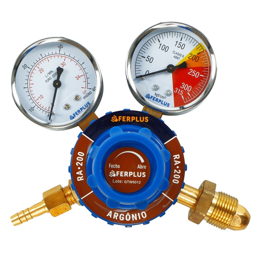 Regulador De Pressao Para Cilindro Solda Gas Argonio E Mistura Com 2 Manometros
