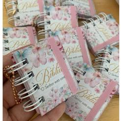 Kit chaveirinhos mini bíblia personalizadas - escolha a capa que desejar - 10/15/20/25