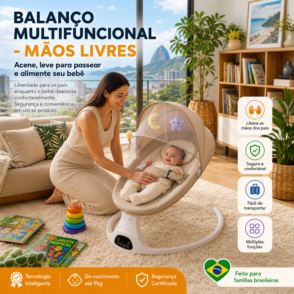 Balanço Elétrico Multifuncional para Bebês