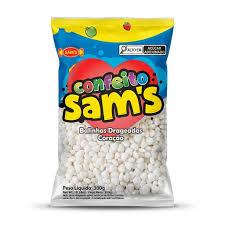 CONFEITO SAMS 300G BRANCO MORANGO