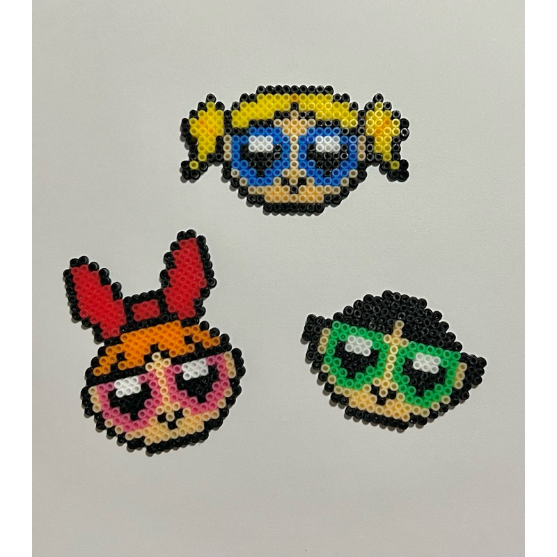 Chaveiro ou Ímã de Geladeira, As Meninas Superpoderosas, Lindinha, Florzinha e Docinho, Pixel Art, Artesanato
