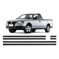 Friso Lateral Saveiro G3 G4 2000 A 2008 Preto Modelo Fino