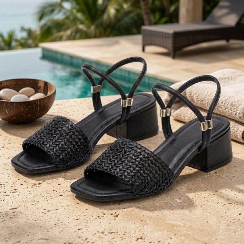 envio imediato Sandália inverno quentinha salto 4 cm   telinha  tendência elegante super confortáve l  STEL1