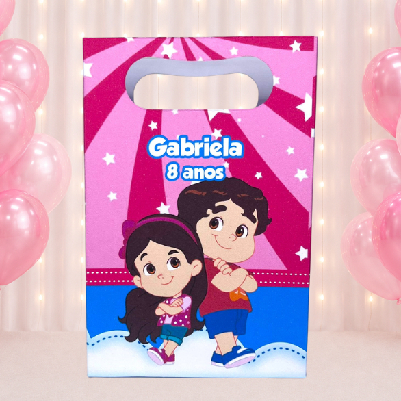 SACOLINHA PERSONALIZADA PARA LEMBRANCINHAS MARIA CLARA E JP YOUTUB | SACOLA PERSONALIZADA