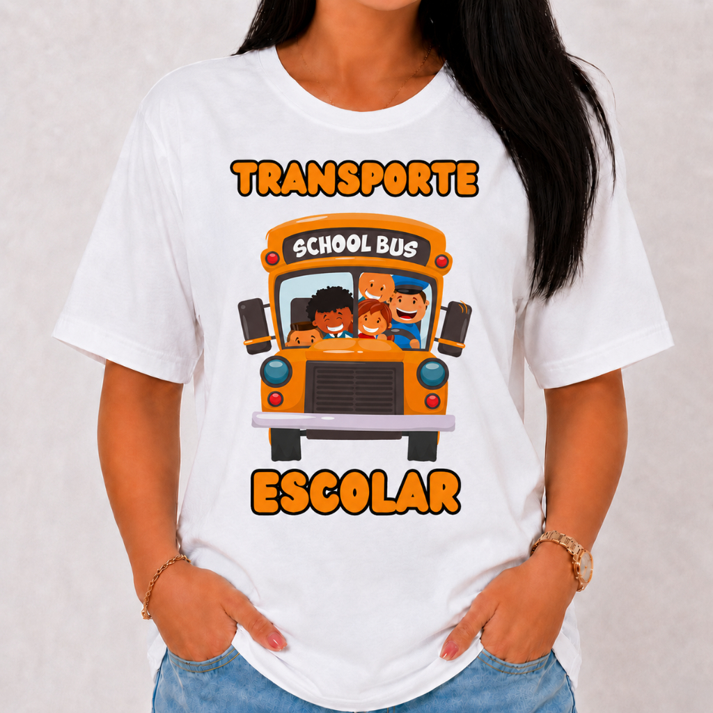 Camiseta Profissão Transporte Escolar Blusa Feminina e Masculina