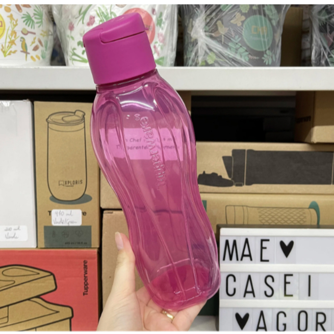 Garrafa Tupperware ORIGINAL 1L. Eco Tupper Plus 1 Litro Várias Cores e Modelo Redonda e Quadrada