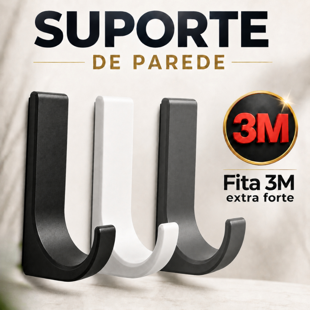 Suporte gancho moderno adesivo extra forte de parede