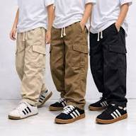 Kit 3 Calça Menino Infantil  Cargo Jeans Sarja C/Elástico na cintura cordão ajustável
