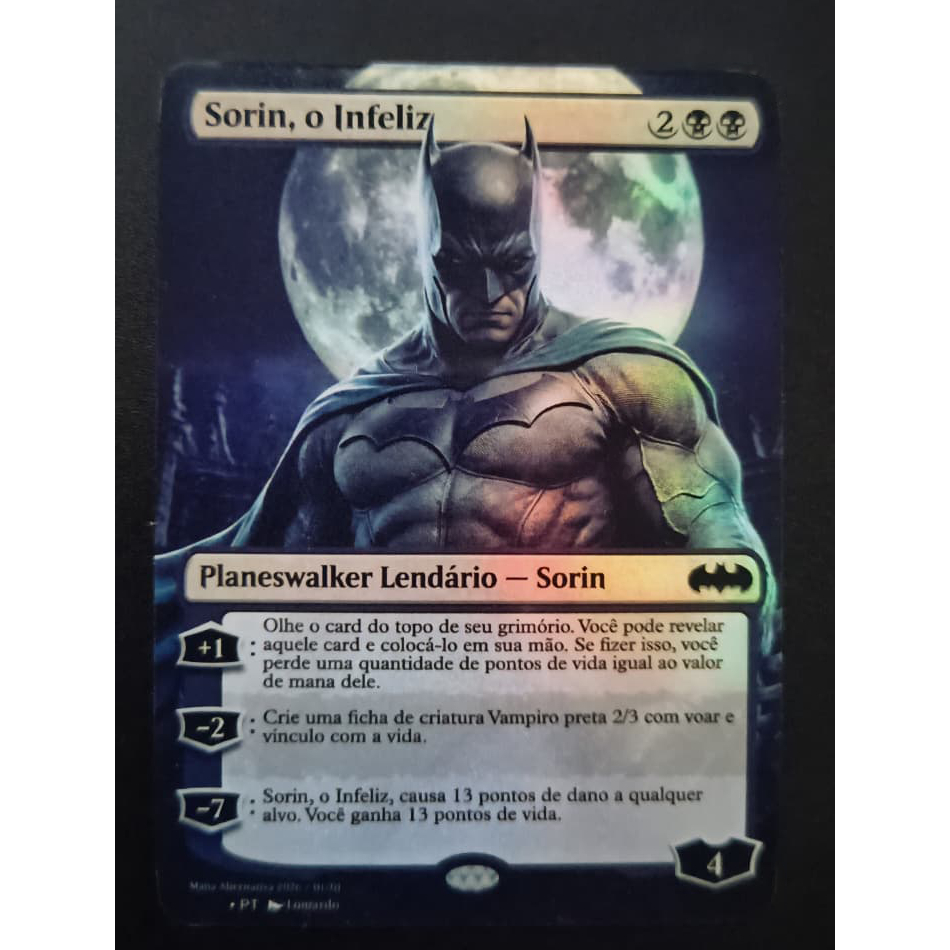 Batman Custom Foil | Sorin, o Infeliz | Card Exclusivo MTG Proxy Premium | Colecionador