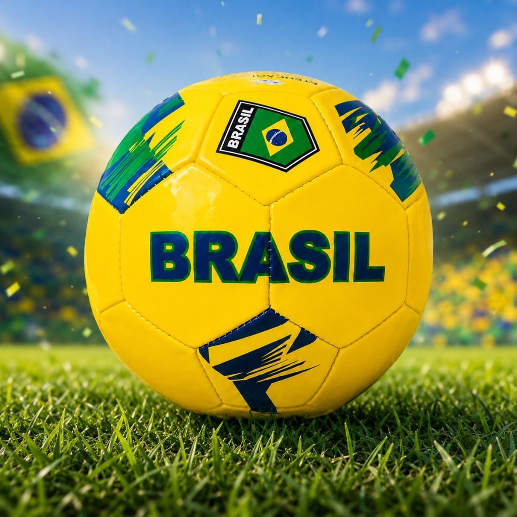 BOLA DE FUTEBOL BRASIL Nº5 AMARELA SELEÇÃO 65CM COSTURADA PRESENTE ESPORTE TREINO LAZER COPA ⚽🇧🇷