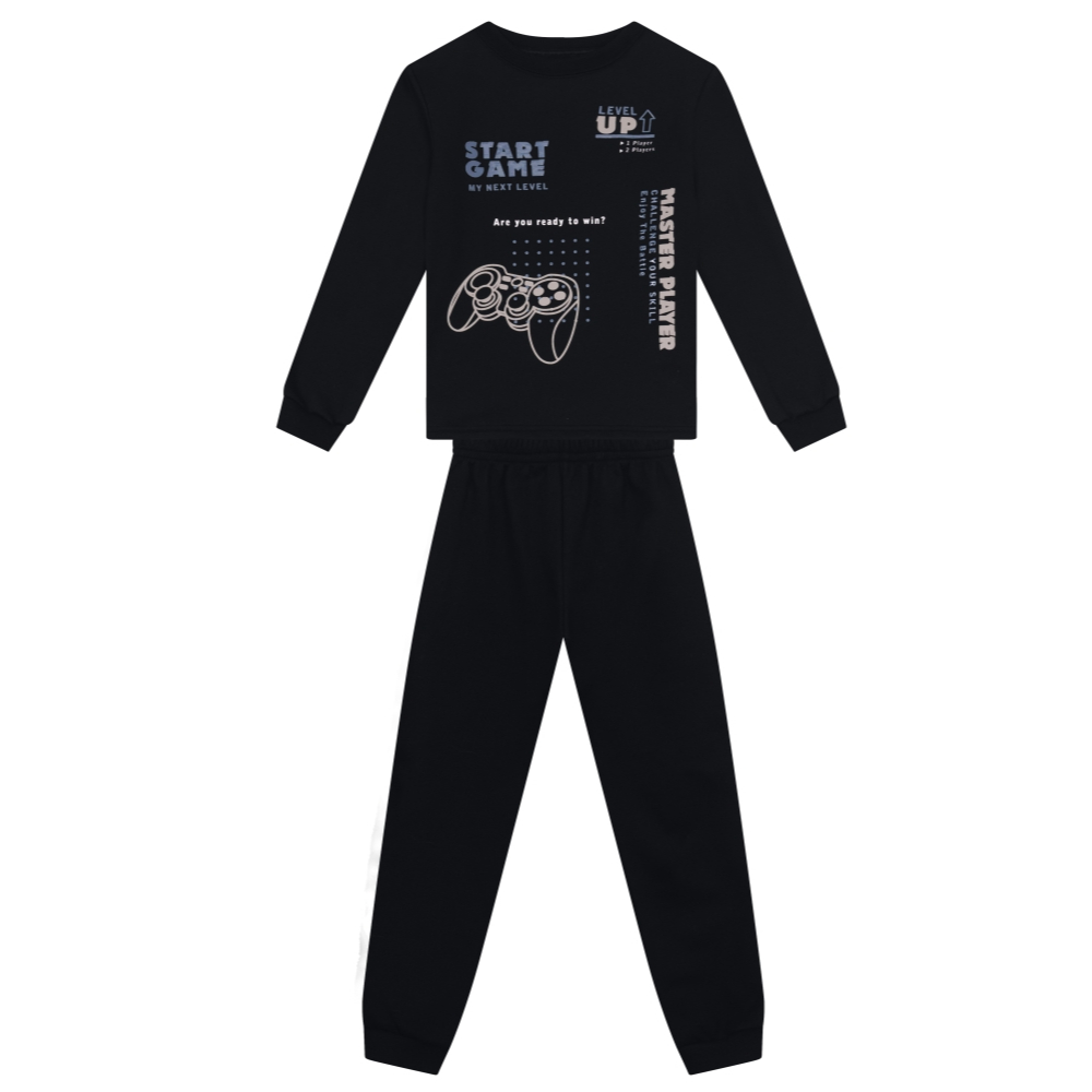 Conjunto Brandili Inverno Infantil Juvenil Blusão de Moletom  e Calça Moletom
