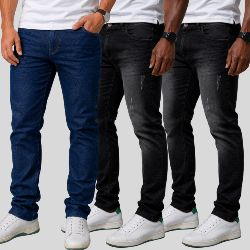 Calça Masculina Jeans Slim Moda Casual Masculina Tam 36 a 48 Dia dos Pais 