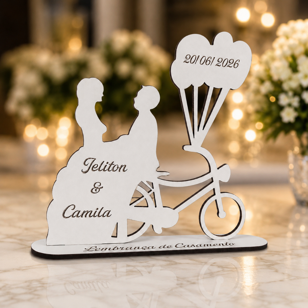 Lembrança de Casamento MDF Personalizado Arranjo de Mesa Decorativo Festa 3x14x12