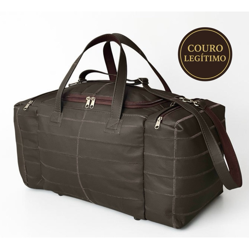 Mala de viagem em Couro Legítimo. Bolsa de viagem em couro. Bolsa de viagem