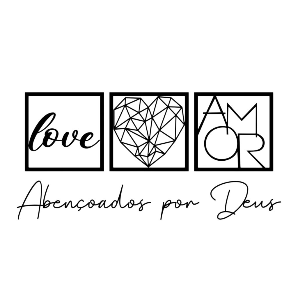 Kit com 3 Molduras Decorativas + Frase "Abençoado por Deus" - Decoração para Sala de Estar e Quarto em MDF