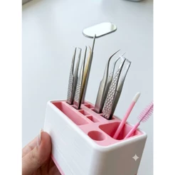 Porta Pinças E Escovinhas Organizador De Bancada Para Cílios E Sobrancelhas Lash Designer