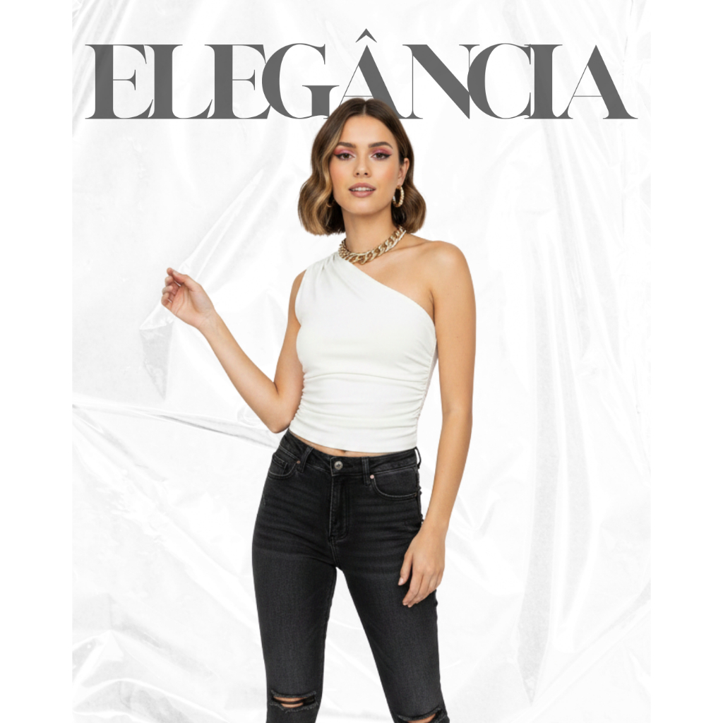 2 KIT  Blusas  Mula Mancas Feminina Elegante Com Franzido Assimétrica Casual Ombro Único