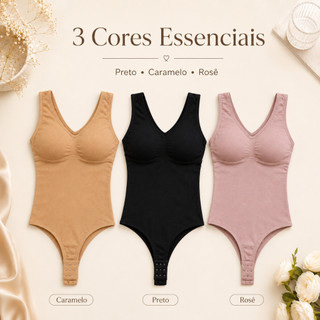 Body Modelador Feminino Sem Costura com Bojo Removível | Alta Compressão Confortável