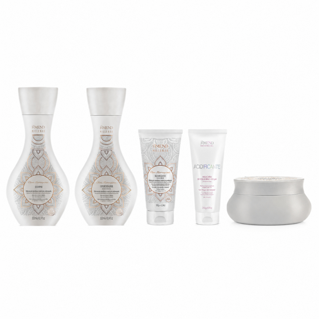 Amend KIT Millenar Óleos Marroquinos Sh + Cond + Másc + Balm + Máscara de Equilíbrio do PH 250g