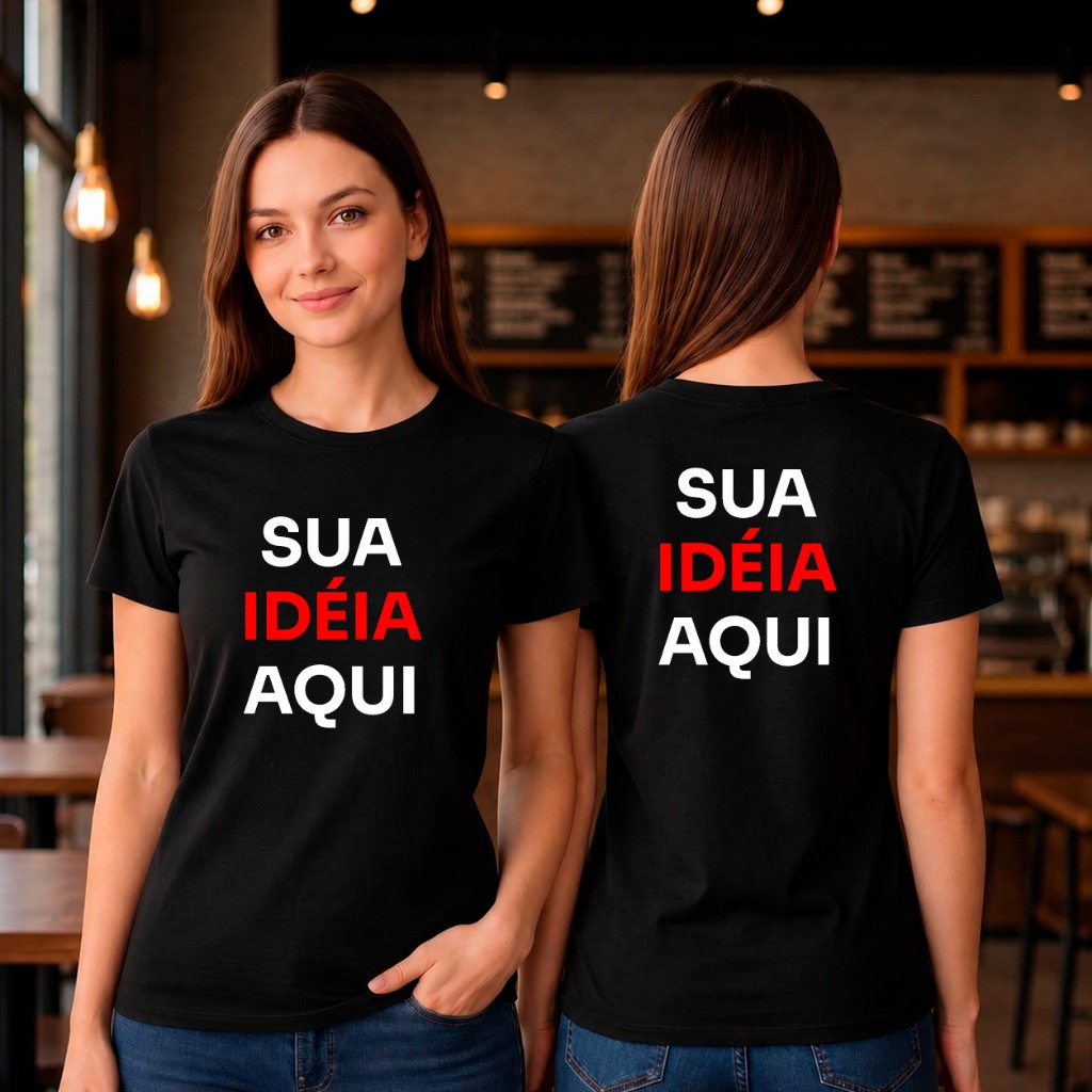 Camiseta Personalizada Basica Estampada Uniforme Empresa 100% Algodão Logo