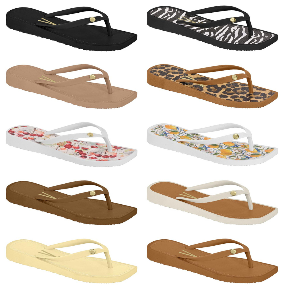 Vizzano Chinelo Feminino Dedo Confortável Rasteira Original Promoção Vizano