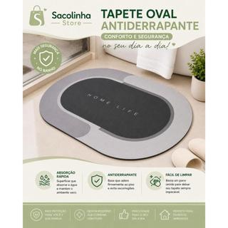 Tapete Oval Banheiro Antiderrapante Absorvente Confortavel Decora Casa