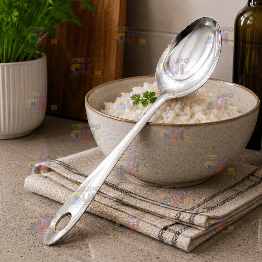 Colher Para Servir Arroz Grande 31cm Aço Inox Multiuso Universal